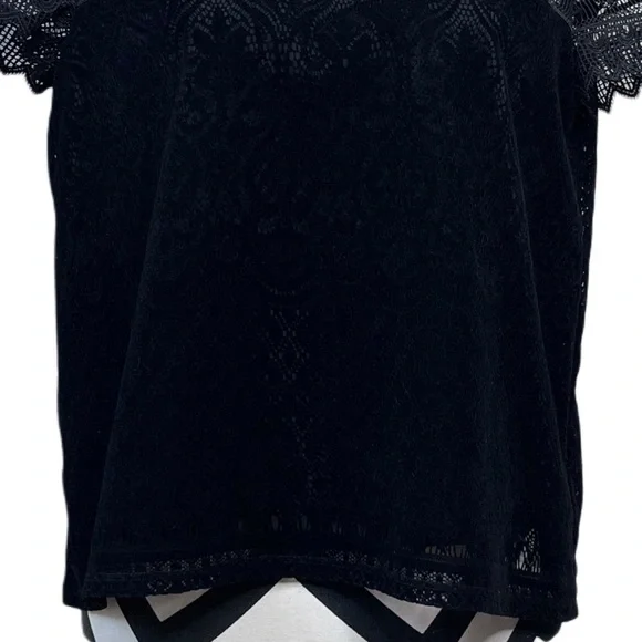 Laundry By Shelli Segal Whimsigoth Paisley Floral Fairygoth Velvet Lace Sz M Top - Picture 4 of 12